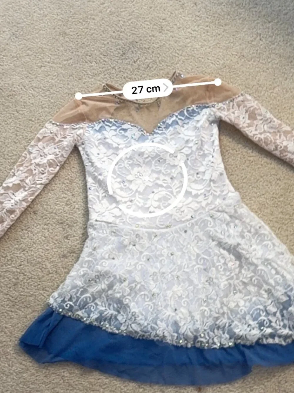 Pre-Owned White Crystal Figure Skating Dress Girls 6–8